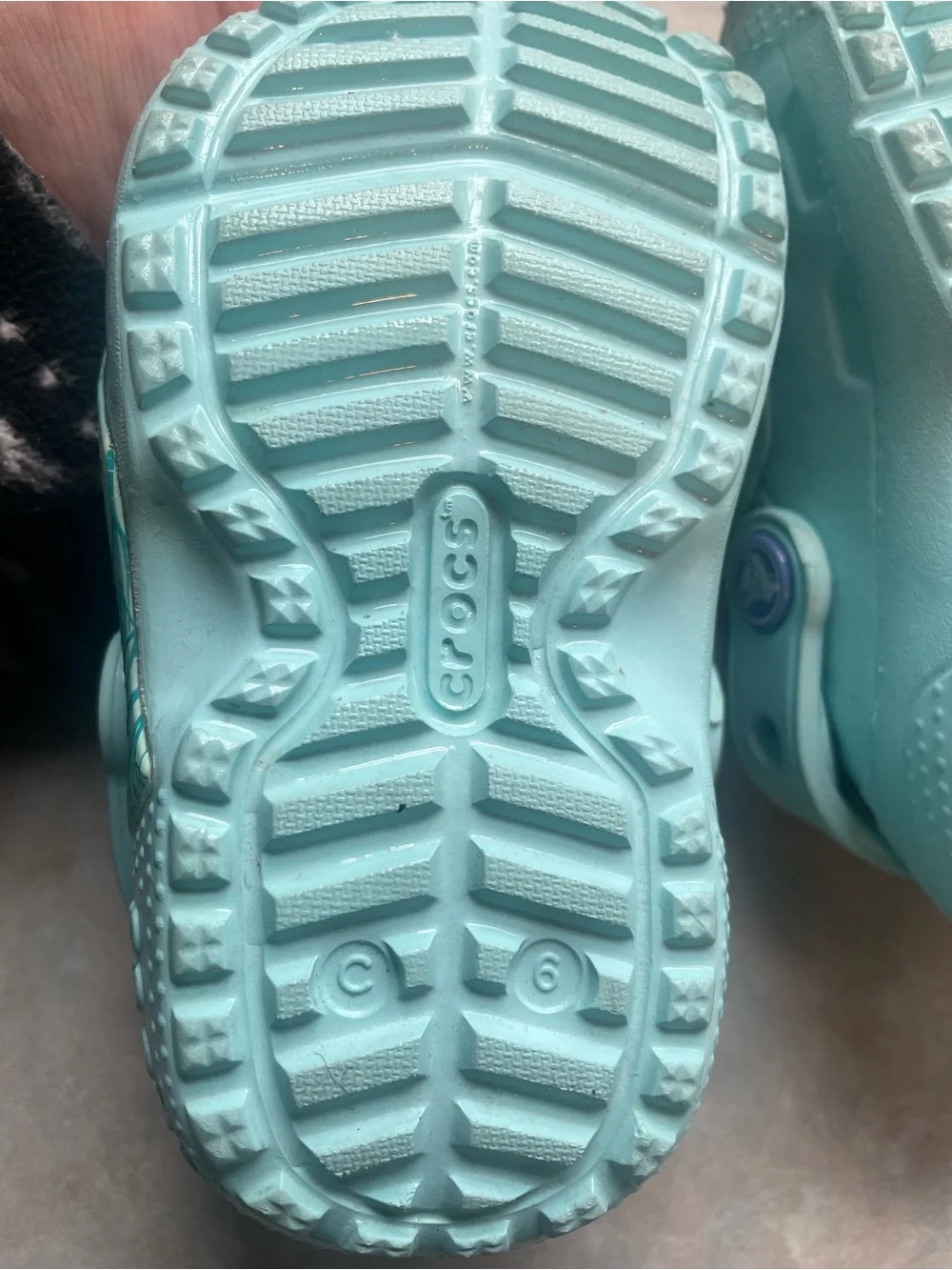 CROCS Kids Light Blue Frozen Character Fuzzy-Lined Clogs